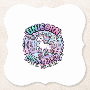 Unicorn Roller Disco POD Ready Marketplace Artwork Paper Coaster