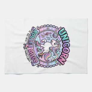 Unicorn Roller Disco POD Ready Marketplace Artwork Tea Towel