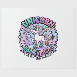 Unicorn Roller Disco POD Ready Marketplace Artwork Wrapping Paper
