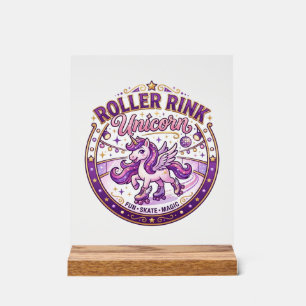 Unicorn Roller Rink Unicorn POD Ready Merch Design Acrylic Sign