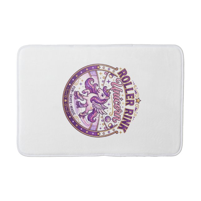 Unicorn Roller Rink Unicorn POD Ready Merch Design Bath Mat (Front)