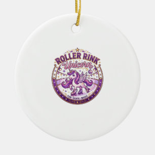 Unicorn Roller Rink Unicorn POD Ready Merch Design Ceramic Tree Decoration