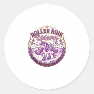 Unicorn Roller Rink Unicorn POD Ready Merch Design Classic Round Sticker