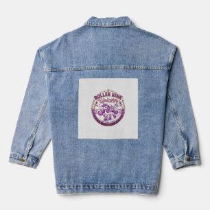 Unicorn Roller Rink Unicorn POD Ready Merch Design Denim Jacket
