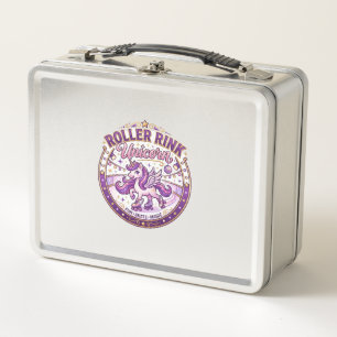 Unicorn Roller Rink Unicorn POD Ready Merch Design Metal Lunch Box