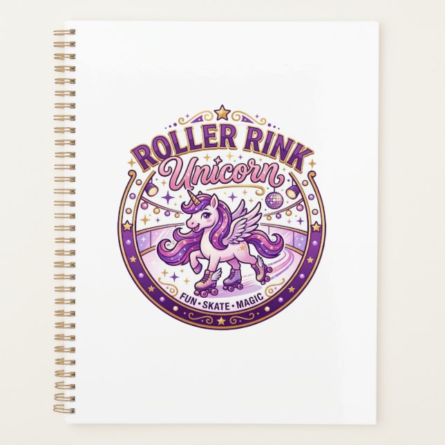 Unicorn Roller Rink Unicorn POD Ready Merch Design Planner (Front)