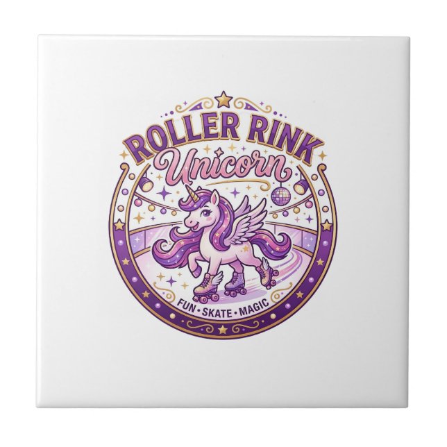 Unicorn Roller Rink Unicorn POD Ready Merch Design Tile (Front)