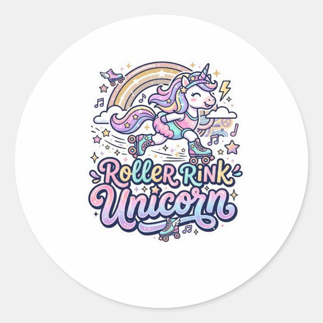 Unicorn Roller Rink Unicorn Premium Vector Sticker (Front)