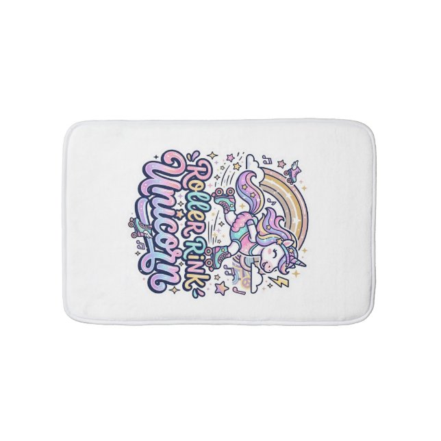 Unicorn Roller Rink Unicorn Premium Vector Sticker Bath Mat (Front)