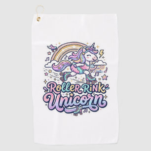 Unicorn Roller Rink Unicorn Premium Vector Sticker Golf Towel