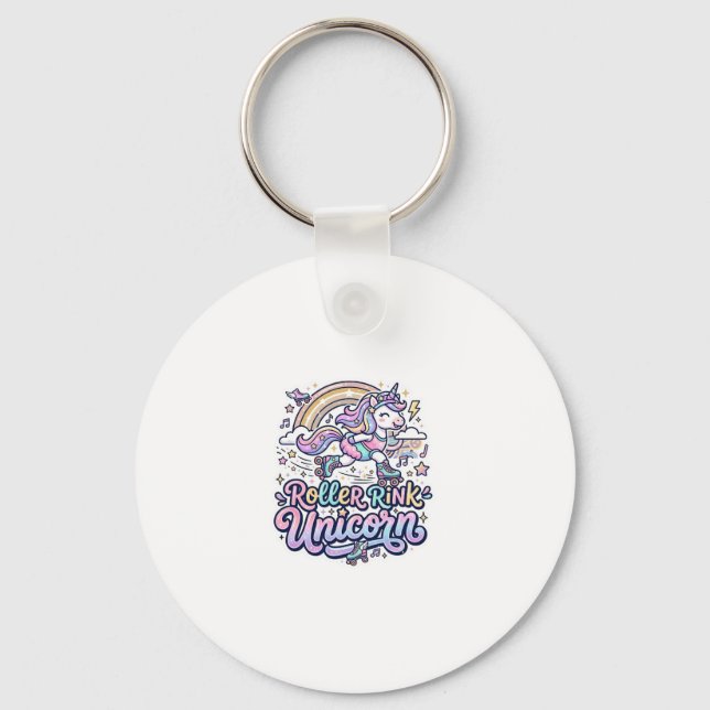 Unicorn Roller Rink Unicorn Premium Vector Sticker Key Ring (Front)