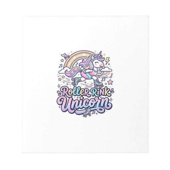 Unicorn Roller Rink Unicorn Premium Vector Sticker Notepad (Front)
