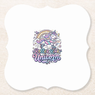 Unicorn Roller Rink Unicorn Premium Vector Sticker Paper Coaster