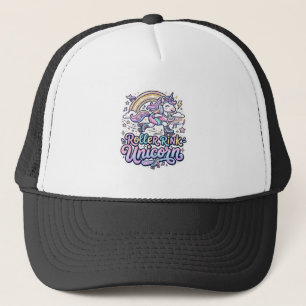 Unicorn Roller Rink Unicorn Premium Vector Sticker Trucker Hat