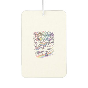 Unicorn Roller Skates Unicorn Playful Sticker and Car Air Freshener