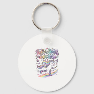 Unicorn Roller Skates Unicorn Playful Sticker and Key Ring