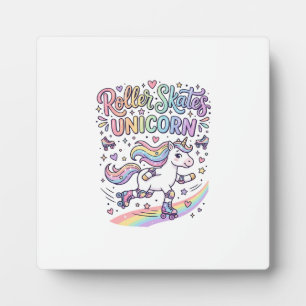 Unicorn Roller Skates Unicorn Playful Sticker and Plaque