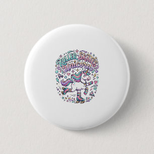 Unicorn Roller Skates Unicorn Retro Style Graphic 6 Cm Round Badge