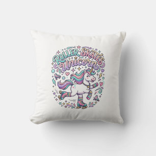 Unicorn Roller Skates Unicorn Retro Style Graphic Cushion