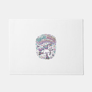 Unicorn Roller Skates Unicorn Retro Style Graphic Doormat