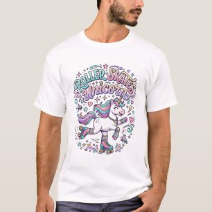 Unicorn Roller Skates Unicorn Retro Style Graphic T-Shirt