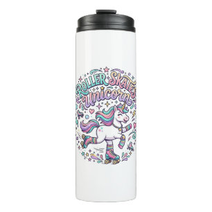 Unicorn Roller Skates Unicorn Retro Style Graphic Thermal Tumbler