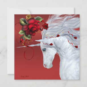 Unicorn Roses Holiday Card