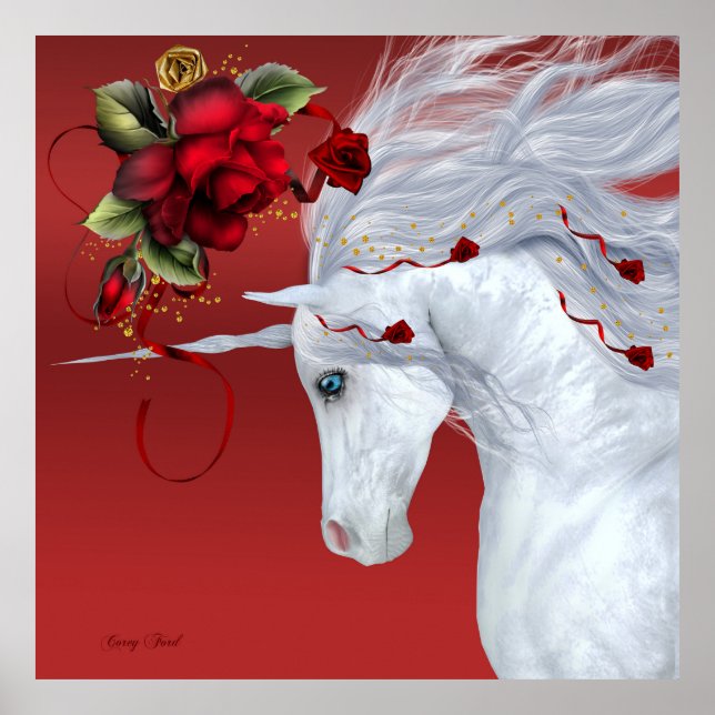 Unicorn Roses Poster (Front)