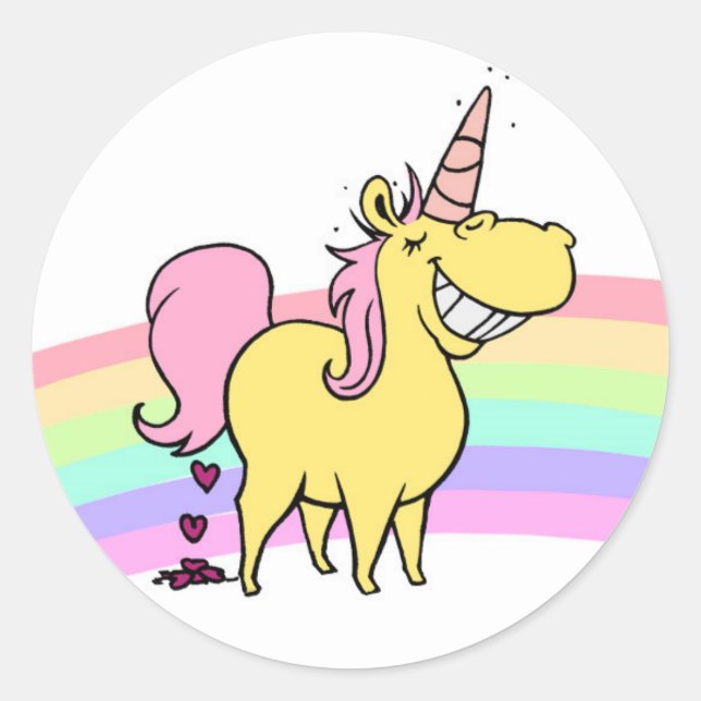 unicorn round sticker (Front)