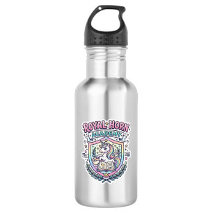 Unicorn Royal Horn Academy Bold Typography Print o 532 Ml Water Bottle