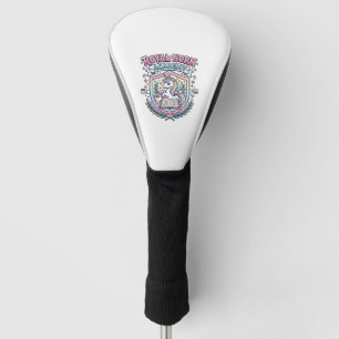 Unicorn Royal Horn Academy Bold Typography Print o Golf Head Cover