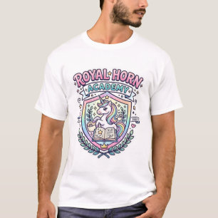 Unicorn Royal Horn Academy Bold Typography Print o T-Shirt