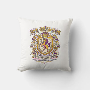 Unicorn Royal Horn Academy Stylish Zazzle Design_1 Cushion