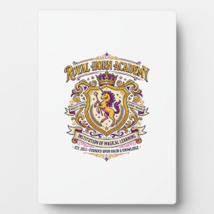 Unicorn Royal Horn Academy Stylish Zazzle Design_1 Plaque
