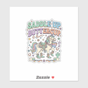 Unicorn Saddle Up Buttercup Kawaii Typography Desi