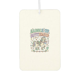 Unicorn Saddle Up Buttercup Kawaii Typography Desi Car Air Freshener