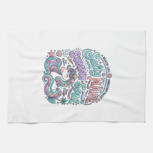 Unicorn Salty Mane Sunny Soul Retro Style T-Shirt Tea Towel