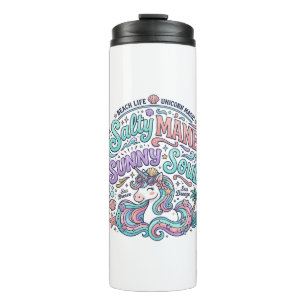 Unicorn Salty Mane Sunny Soul Retro Style T-Shirt Thermal Tumbler