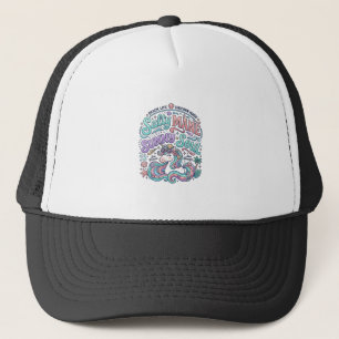 Unicorn Salty Mane Sunny Soul Retro Style T-Shirt  Trucker Hat