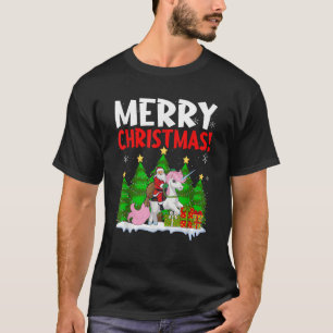 Unicorn Santa Claus Christmas Holiday  T-Shirt