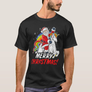 Unicorn Santa Claus Christmas Holiday  T-Shirt