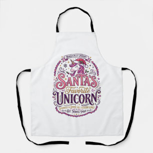Unicorn Santa's Favourite Unicorn Apron