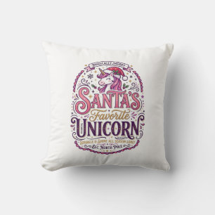 Unicorn Santa's Favourite Unicorn Cushion