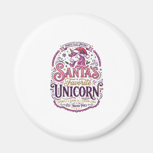 Unicorn Santa's Favourite Unicorn Magnet