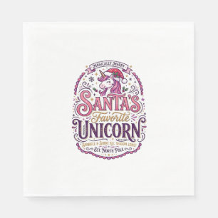 Unicorn Santa's Favourite Unicorn Napkin