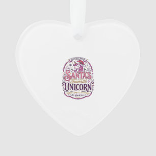 Unicorn Santa's Favourite Unicorn Ornament