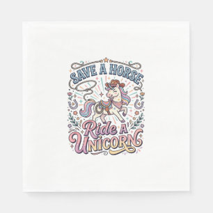 Unicorn Save a Horse Ride a Unicorn Print Ready Ap Napkin