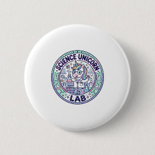 Unicorn Science Unicorn Lab POD Ready Apparel Grap 6 Cm Round Badge