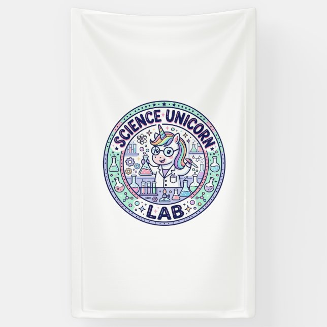 Unicorn Science Unicorn Lab POD Ready Apparel Grap Banner (Vertical)