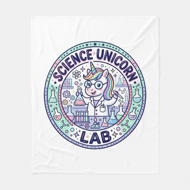Unicorn Science Unicorn Lab POD Ready Apparel Grap Fleece Blanket (Front)